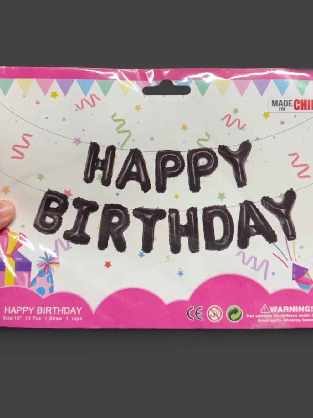 NIP Happy Birthday Foil Balloon Banner 16
